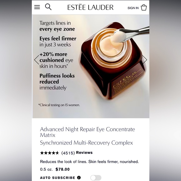 Ester Lauder Advanced Night Repair Eye Concentrate Matrix
Synchronized - Picture 2 of 4